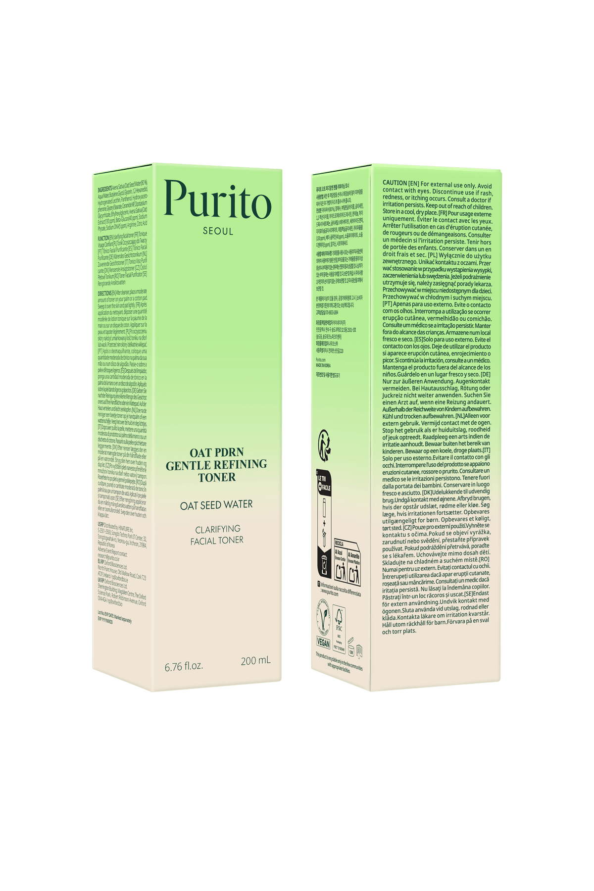 Oat PDRN Gentle Refining Toner Toner Purito Seoul