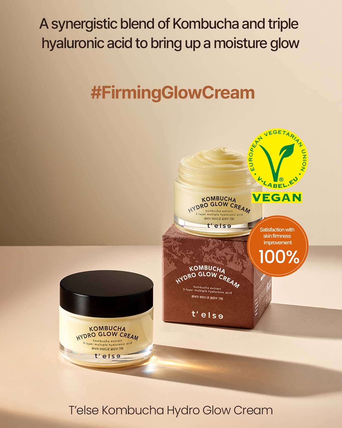 Kombucha Hydro Glow Cream Facial Moisturizer T'else 