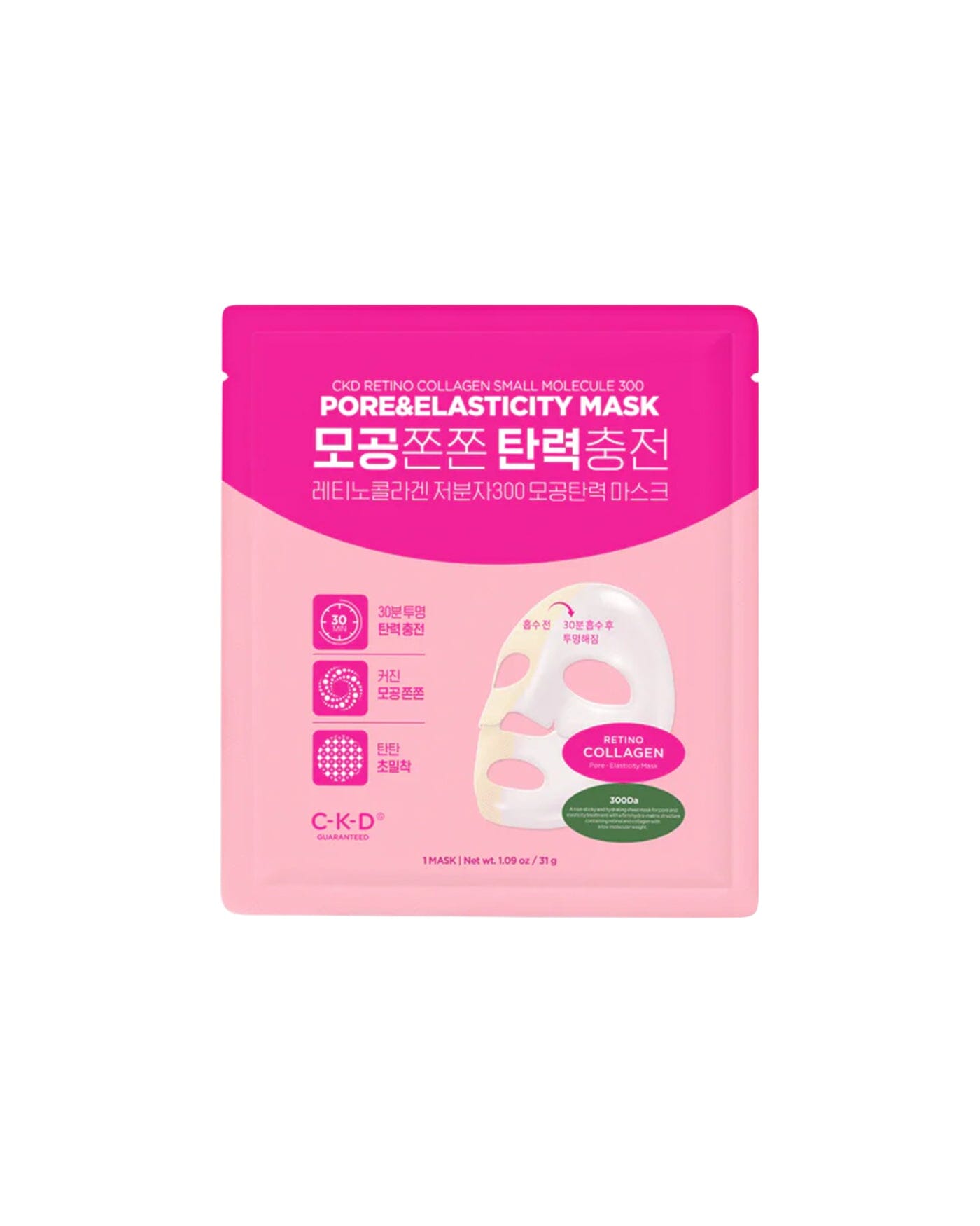 Retino Collagen Small Molecule 300 Pore & Elasticity Mask Sheet Mask CKD Guaranteed 