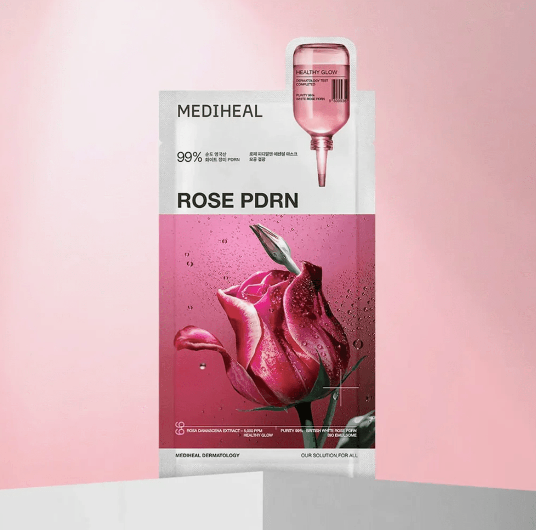Rose PDRN Essential Mask Healthy Glow (4 pack) Soko Glam 
