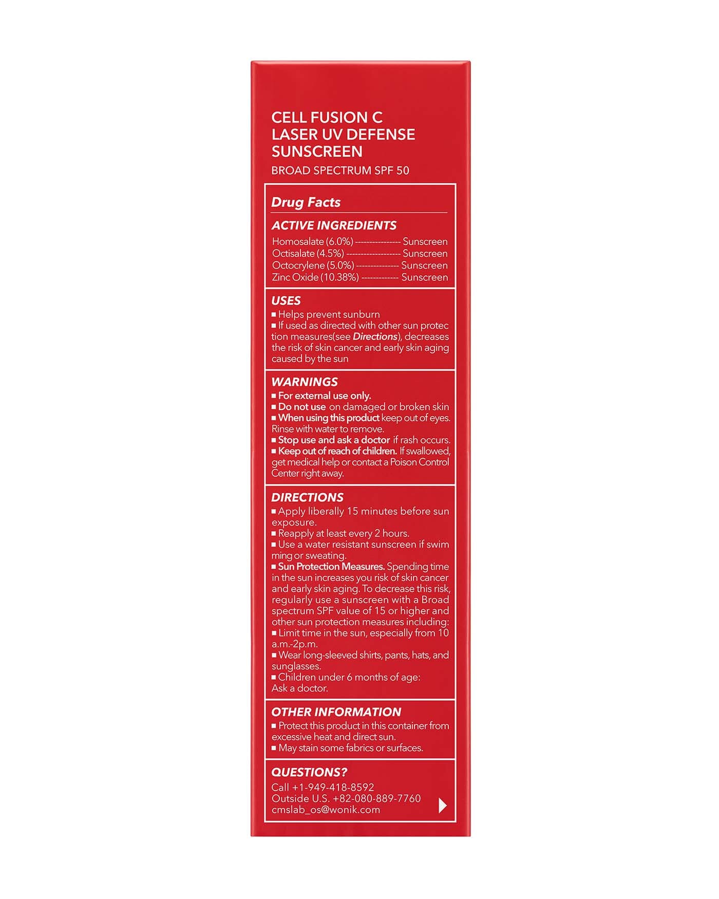 Laser UV Defense Face Sunscreen SPF 50+ (OTC) Sunscreen Cell Fusion C 