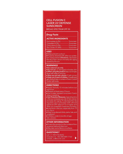 Laser UV Defense Face Sunscreen SPF 50+ (OTC) Sunscreen Cell Fusion C 