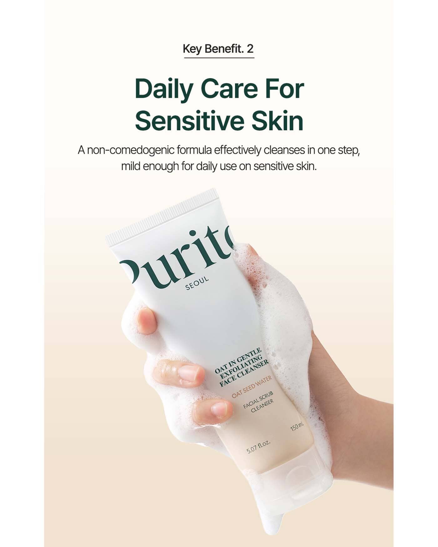 Oat-in Gentle Exfoliating Face Cleanser Water Cleanser Purito Seoul 