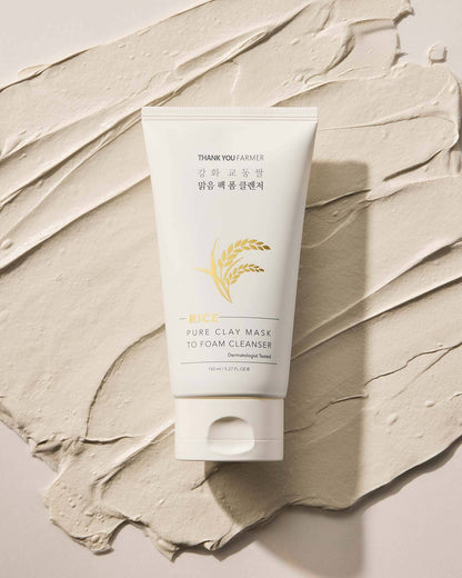 Rice Pure Clay Mask to Foam Cleanser Water Cleanser THANK YOU FARMER 