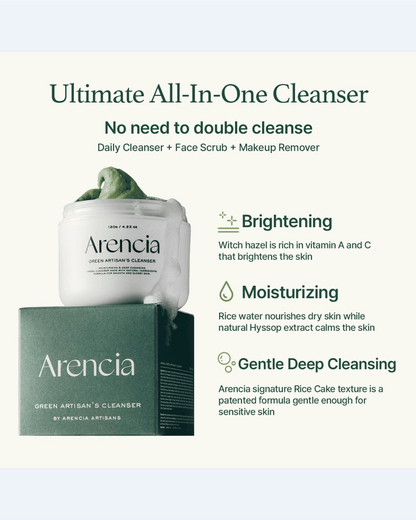 Fresh Green Rice Mochi Cleanser Water Cleanser Arencia 