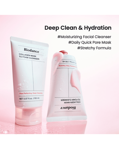 Collagen Mask to Foam Cleanser Water Cleanser Biodance 