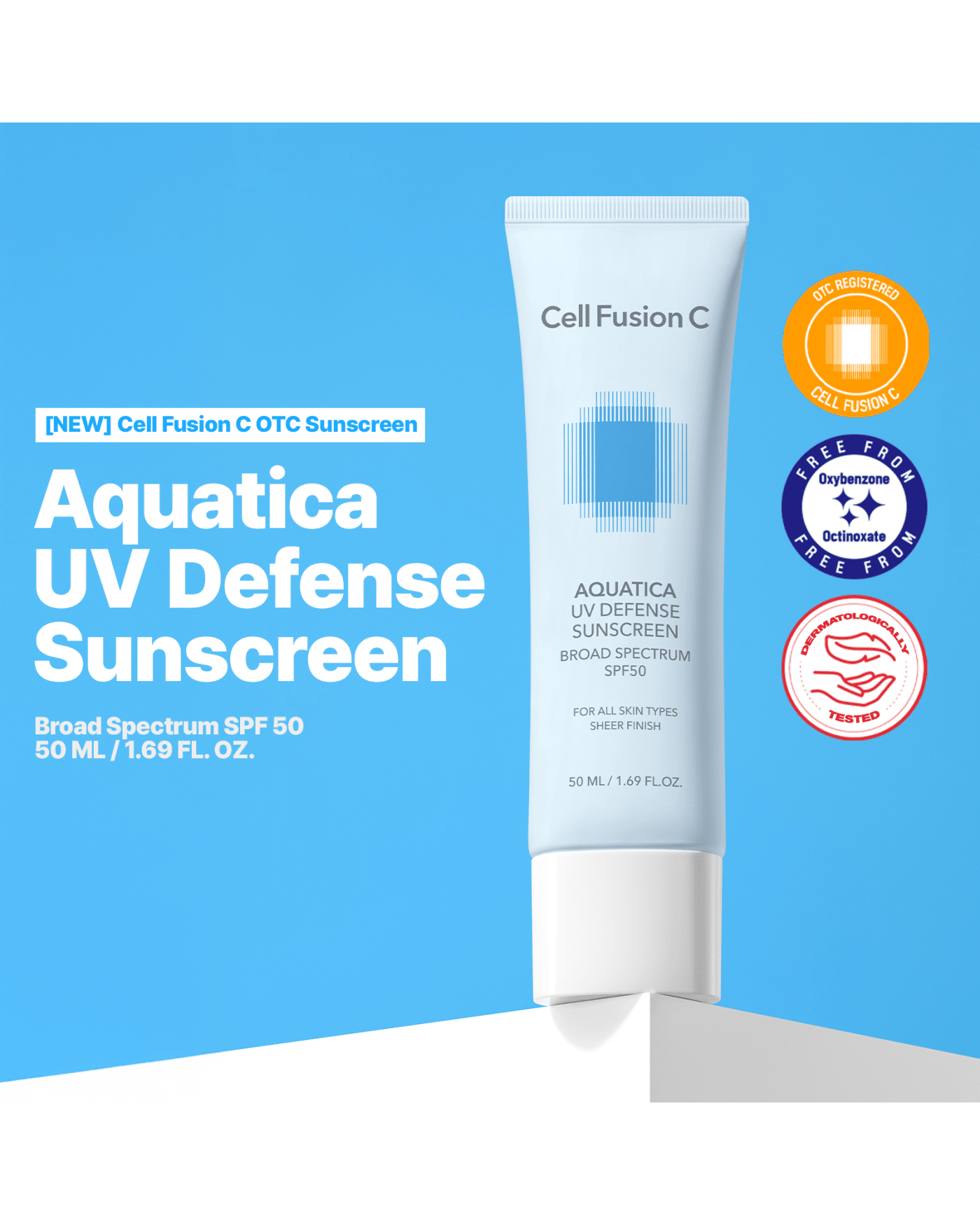 Aquatica UV Defense Face Sunscreen SPF 50 Sunscreen Cell Fusion C 