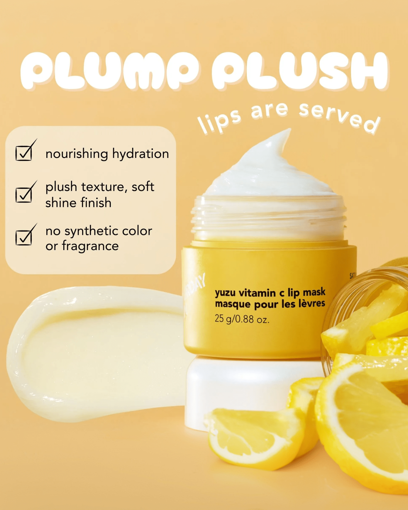 Yuzu Vitamin C Lip Mask Lip Treatment SATURDAY SKIN 