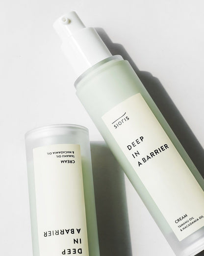 Two bottles of Sioris Deep In a Barrier Cream 